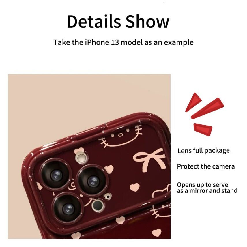 Full Screen Kitty Flip Mirror Stand Phone Case – product image 6