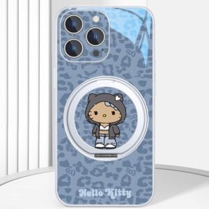 Kitty magnetic phone case with built-in stand