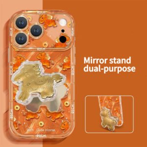Orange Pony Mirror Stand Phone Case