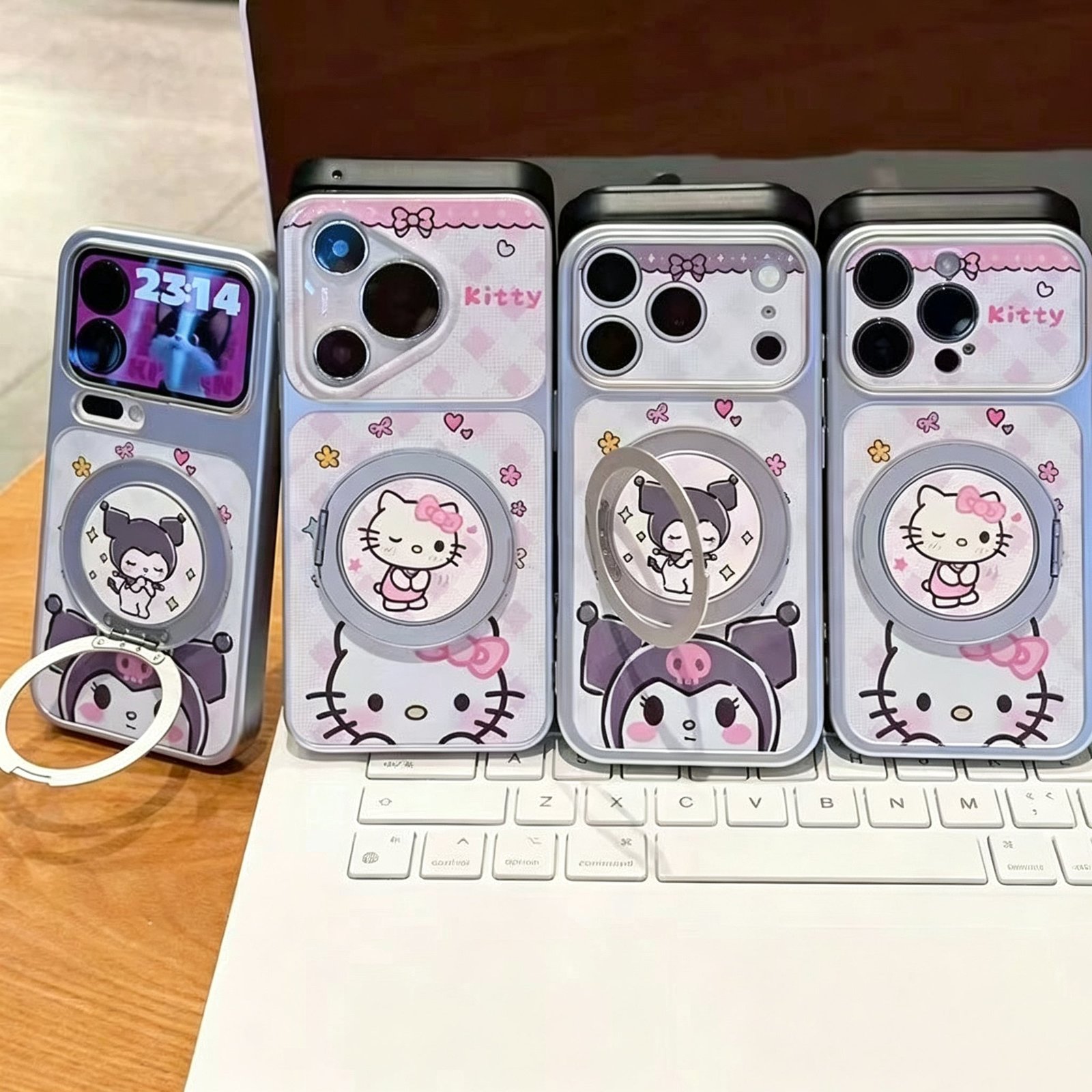Kitty & Kuromi 360-Degree Rotating Stand Phone Case - Image 5