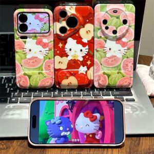 Red Apple Guava Cat Mirror Stand Phone Case
