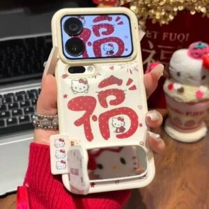Firework Kitty Mirror Stand Phone Case