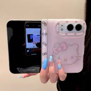 Cute Cartoon Hello Kitty Foldable Phone Case (Duo) – Girly Pink