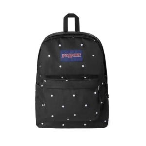 Versatile polka-dot backpack—a spacious schoolbag and laptop pack.