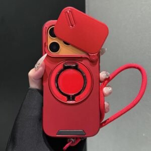 Slide-Cover, Rotating Magnetic Stand, and Lanyard Phone Case