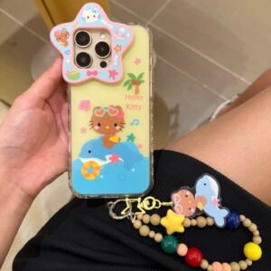 Cute Dolphin Kitty Cat Chain Phone Case