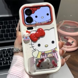 Bow-shaped Kitty Cat Mirror Stand Phone Case