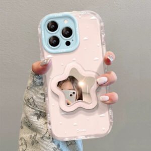 Star-shaped portable mirror and phone case with stand