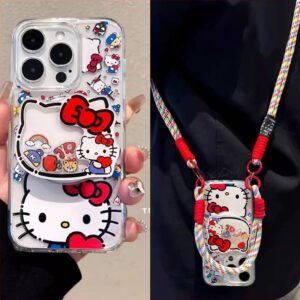 Compatible with Samsung Galaxy Kitty Stand with Lanyard Phone Case