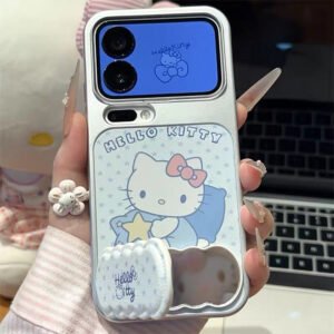 Blue Hello Kitty Portable Mirror Phone Case