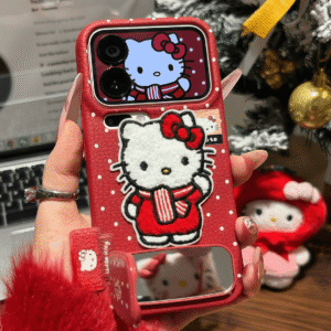Textured TPU wine red New Year red embroidered phone case