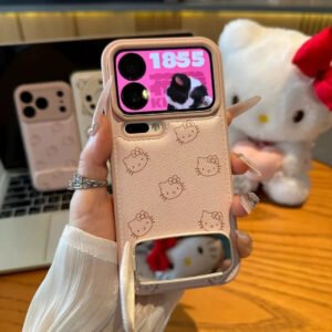 Flip-up mirror full Kitty phone case
