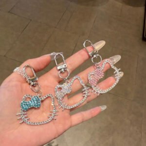 Chic, high-end style Hello Kitty beaded phone charm