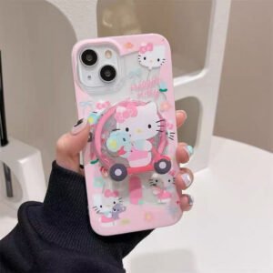 Compatible with Samsung Pink Kitty Magnetic Phone Case