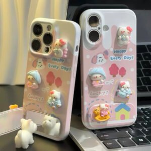 3D Kityy Mirror Stand Phone Case