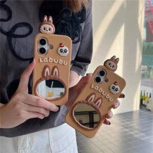 Halloween Labubu makeup mirror phone case