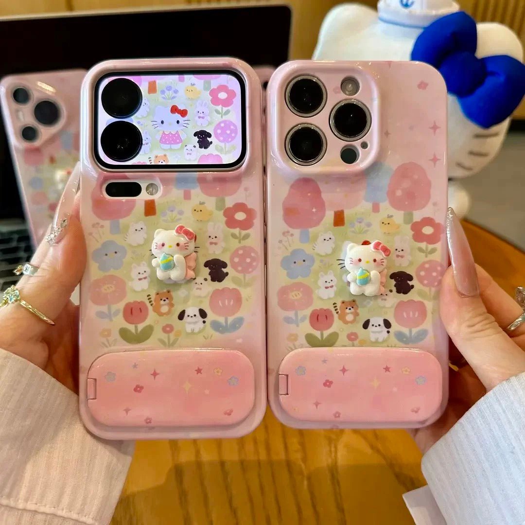 3D Kitty & Cute Pet Portable Mirror Phone Case – product image 2