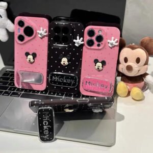 3D Mickey Figure Phone Case with Mirror and Stand
