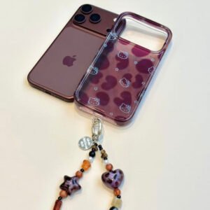 Leopard-print cat-head phone case