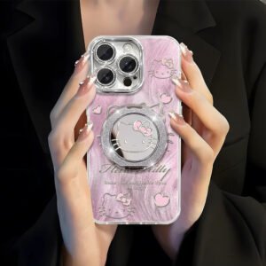 Hello Kitty Phone Case with Mirror, Stand, and Adjustable Lanyard