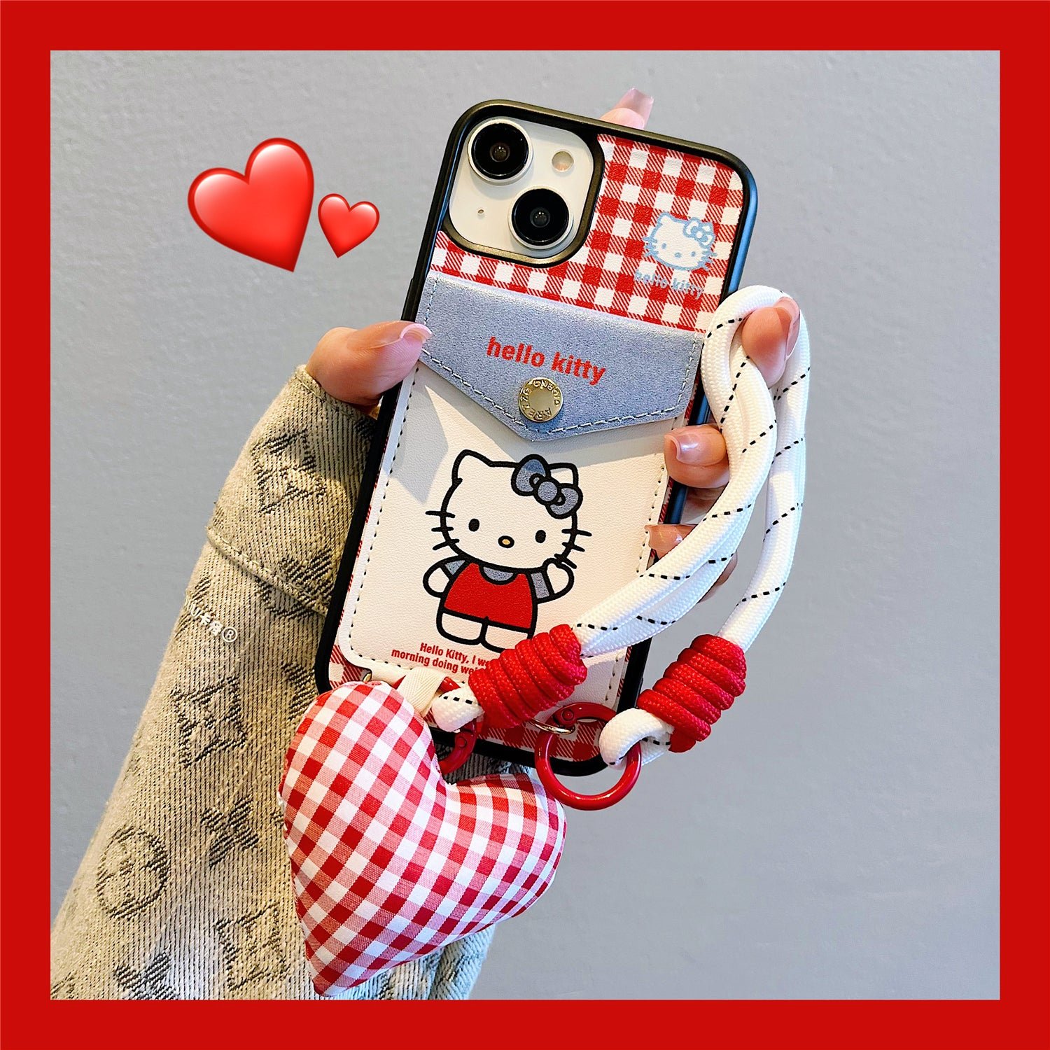 Plaid KT Cat Card Holder Phone Case – product image 3