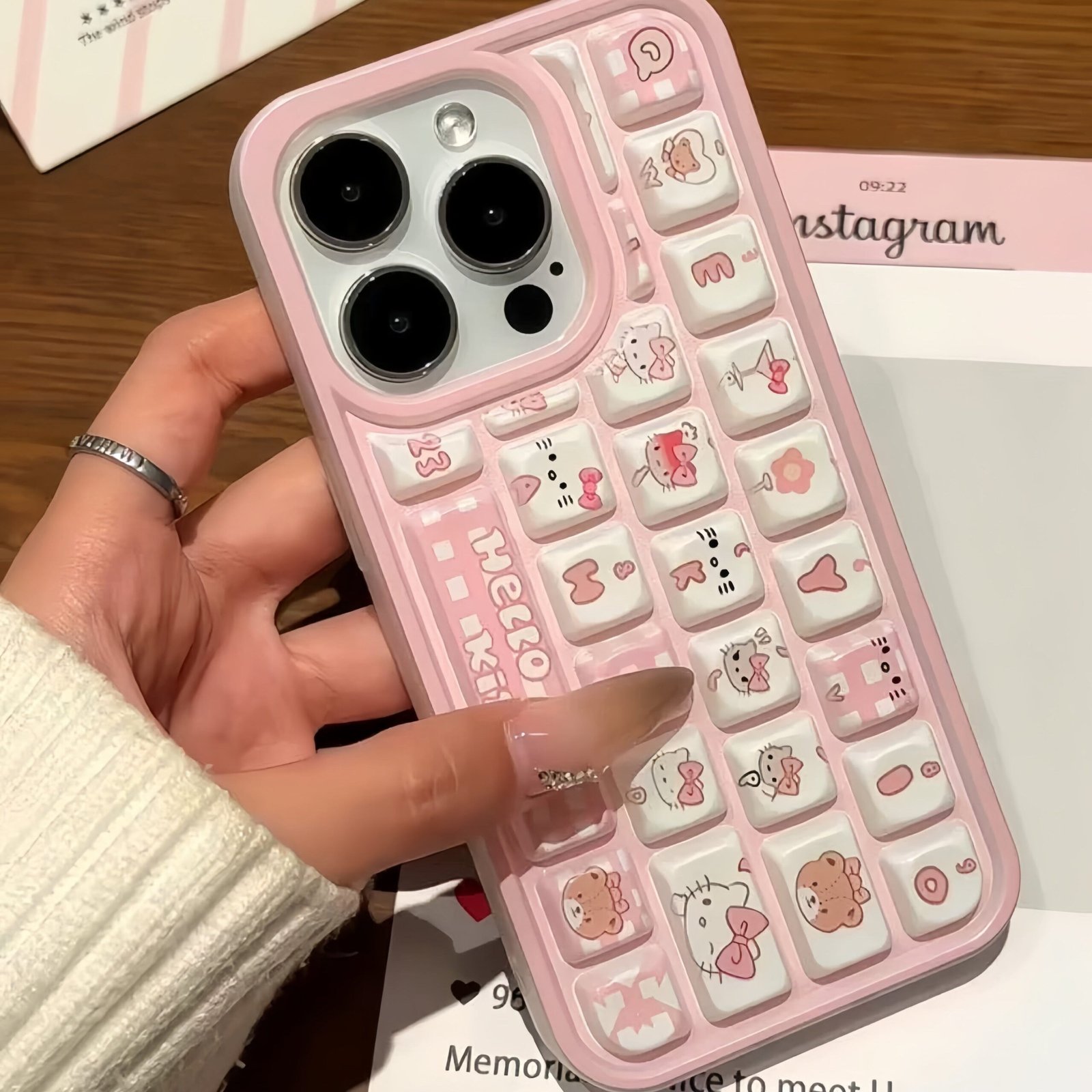 Kitty and Crayon Shin-chan niche keyboard phone case – product image 2