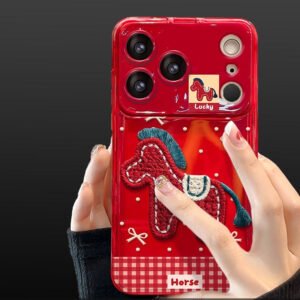 Plush pony flip phone case