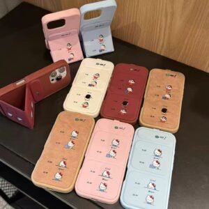 Magnetic Flip-Style Hello Kitty & Crayon Shin-chan Phone Case