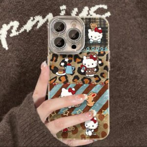 Leopard print Kitty phone case