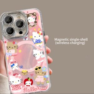Pink magnetic rocking Kitty phone case