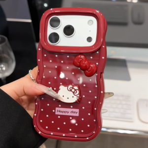 Red Dot Kitty Cat Dual Stand Phone Case