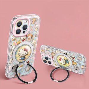 Colorful Hello Kitty Rotating Stand Phone Case