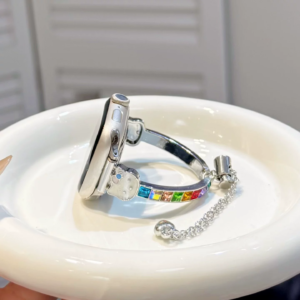 Hello Kitty-style rhinestone bracelet-style watch strap