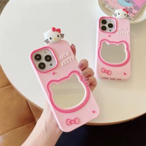 Pink mirror Kitty phone case