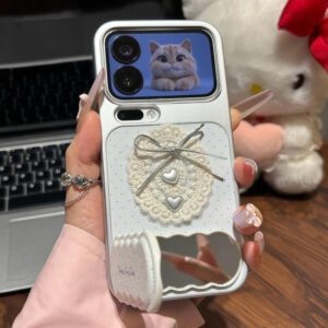 Heart & Bowknot Mirror Stand Phone Case